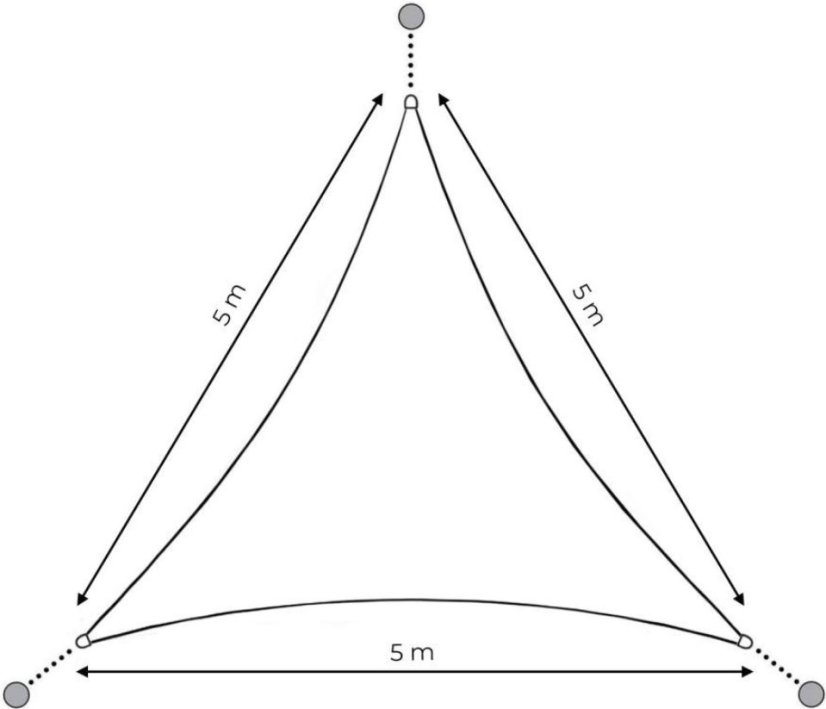 Napvitorla 5x5x5m bézs 180g/m2