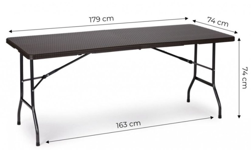 Klappbarer Campingtisch 180cm Brown Rattan