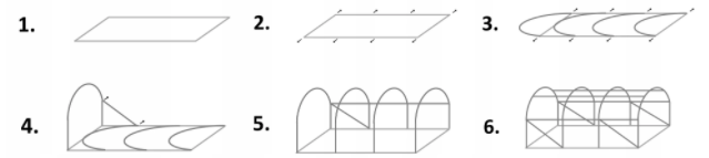 Конструкция за градинска фолиева оранжерия 2x3m PREMIUM