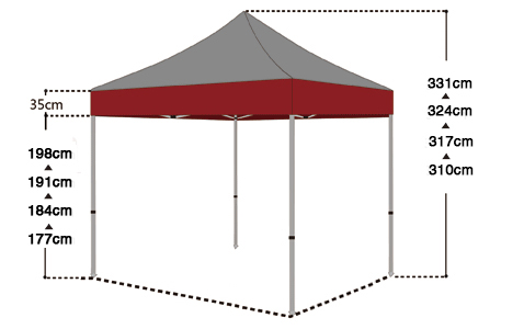 Sklopivi šator ( Pop-up) 3x4,5 m crni All-in-One
