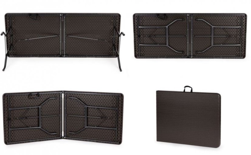 Klappbarer Campingtisch 180cm Brown Rattan