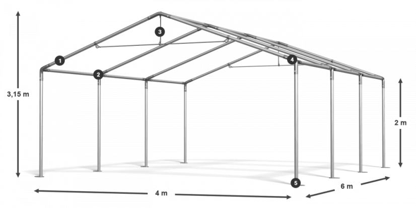 Raktárcsarnok/garázs 4x6x2m Comfort PE 240g