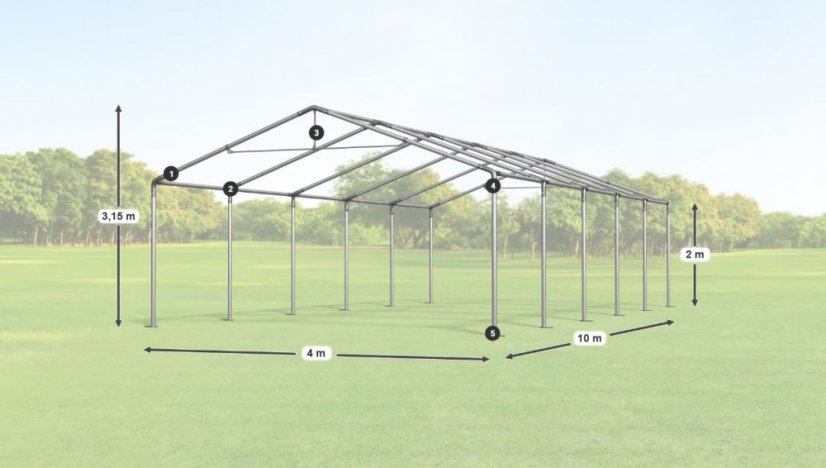 Шатра 4x10x2m Comfort PE 240g с мрежа против комари Лято