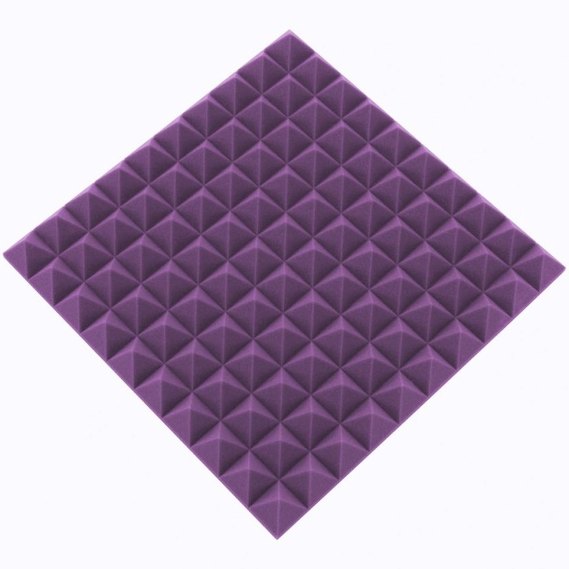 Akusztikai panel - piramis minta 50x50x5cm lila