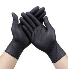 Mănuși de unică folosință, negru S 100buc