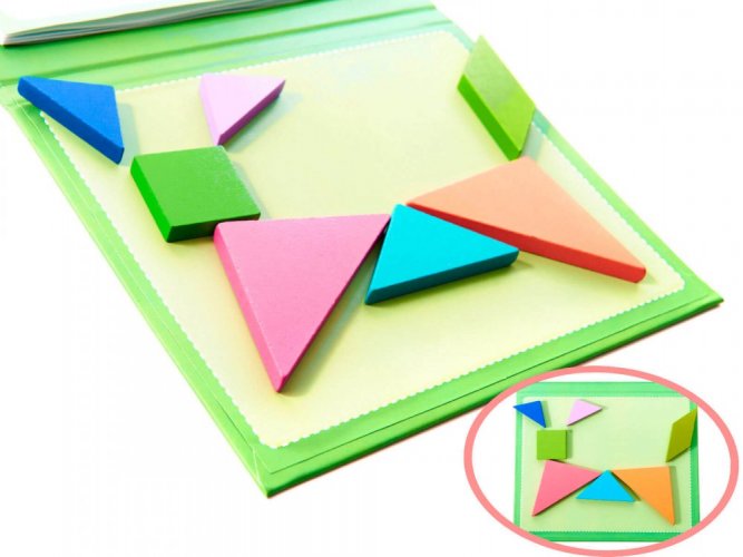 Leseni magnetni tangram za otroke