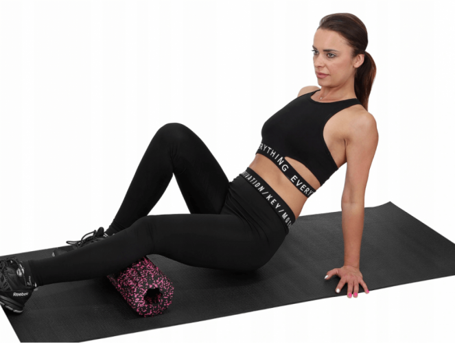 Rolă fitness masaj - Fitness Roller Pink/ Black