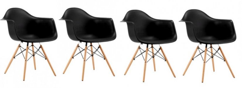 Blagovaonske stolice 4 kom Black Modern