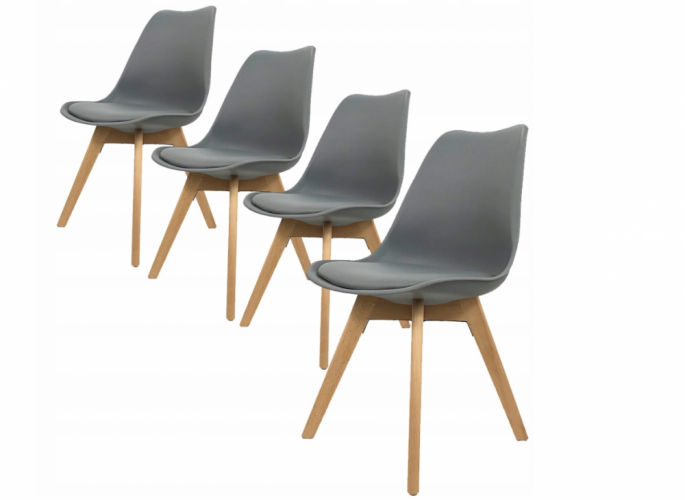Трапезни столове 4бр. тъмно сиви скандинавски стил Basic