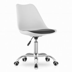 Стол за офис, бяло-черен скандинавски стил BASIC