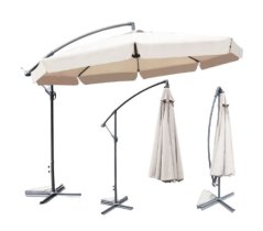 Záhradný skladací krémový slnečník 350cm