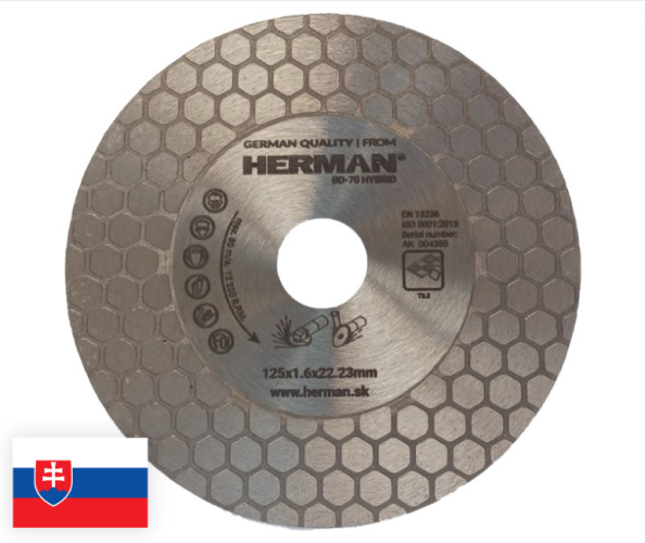Диамантен диск HERMAN BD-70 Hybrid 125x1,6x25x22,23mm
