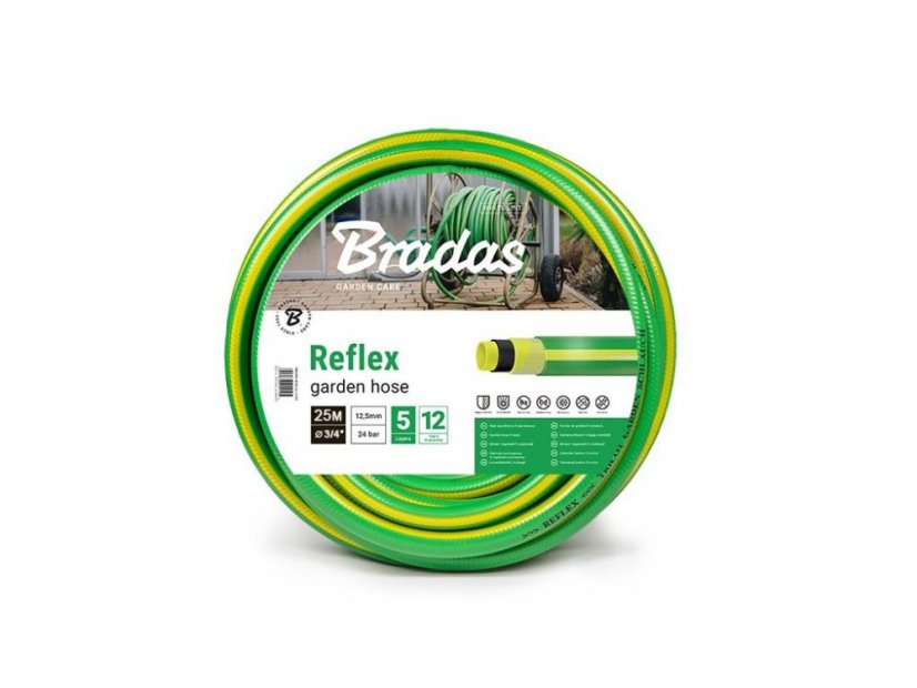 Kerti tömlő 3/4" 20m megerősített zöld/sárga REFLEX