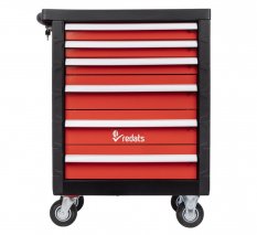Професионален шкаф за инструменти на количка в работилницата - 6 чекмеджета Червено/Черно