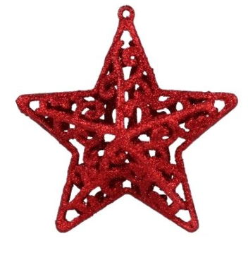 Karácsonyfadísz - csillag 3db 10,5cm RED