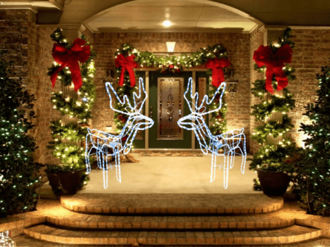 Karácsonyi dekoráció – Világító rénszarvas 80x97x42 cm BLUE