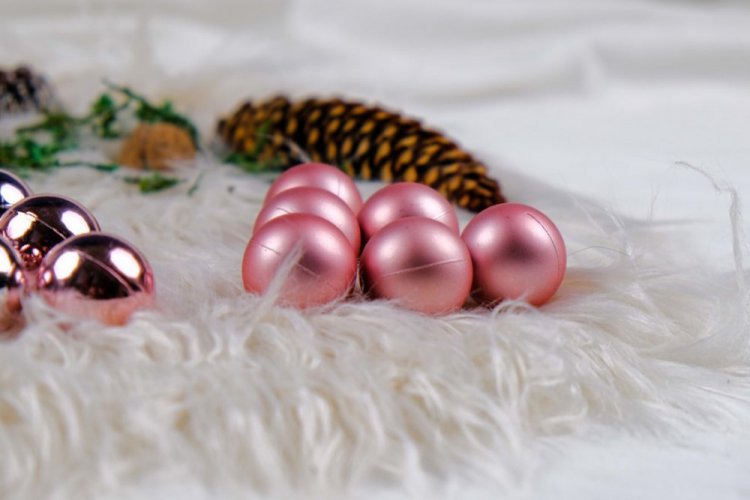 Božične kroglice za drevo 3cm 24 kos Pink