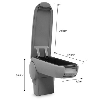 Könyöktámasz VW BORA - fém adapter, fekete, textil borítás