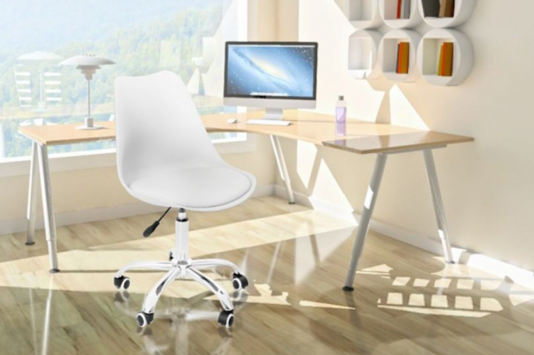 Стол за офис бял, скандинавски стил BASIC