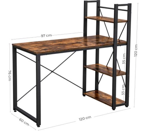Birou cu raft Wood RUSTIC