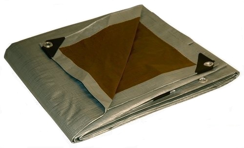 Takaró ponyva szürke - barna 15x16 m 210 g/m2