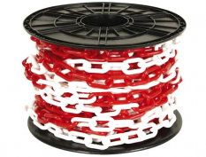 Plastična veriga, 6mm, belo-rdeča, 50m, na tuljavi