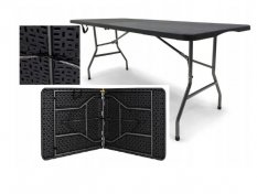 Gostinska zložljiva miza 240 cm črna