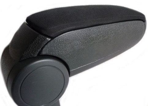 Подлакътник AUDI A4 (B6,B7) - пластмасов адаптер, черен, еко кожа с бяла нишка