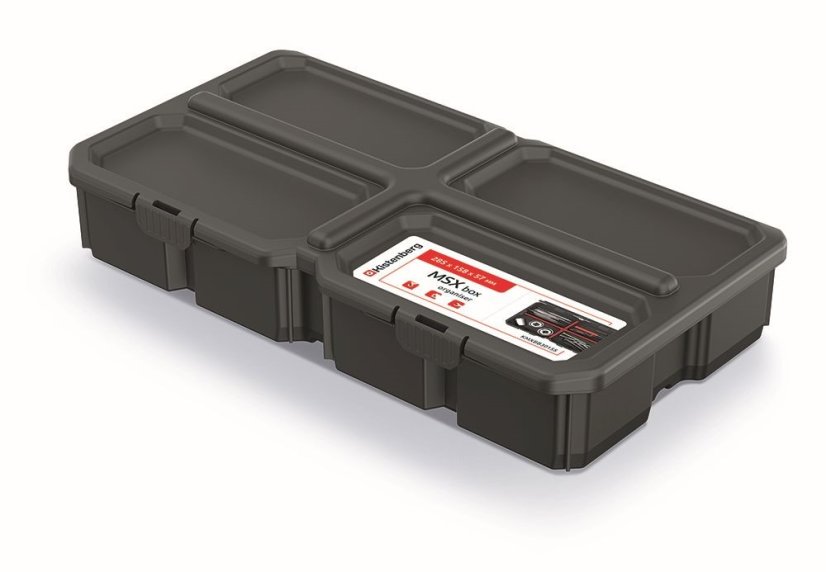Organizátor rekeszekkel 28,5x15,8x5,7cm MSX BOX Fekete/Vörös