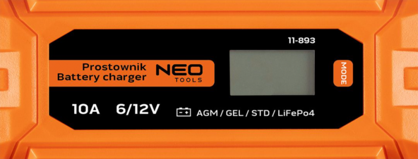 Jármű akkumulátor töltő 10A / 160W, 3-200Ah, na kyslé / AGM / GEL / LiFePo4 batérie 11-893