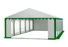 Party šotor 6x10m - Premium-- jeklena cevna konstrukcija, belo-zeleni