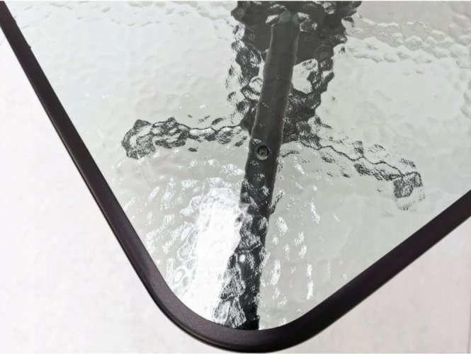 Gartentisch aus Glas 60x60cm Speculo Schwarz