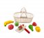 Set za kuhara - voće i povrće za rezanje Ecotoys + košara 10kom drveni set