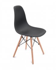 Черен стол скандинавски стил CLASSIC