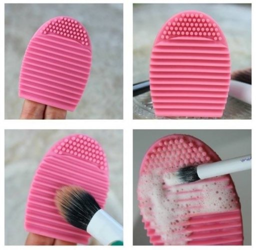 Silikonski čistač make-up kistova Brushegg PINK