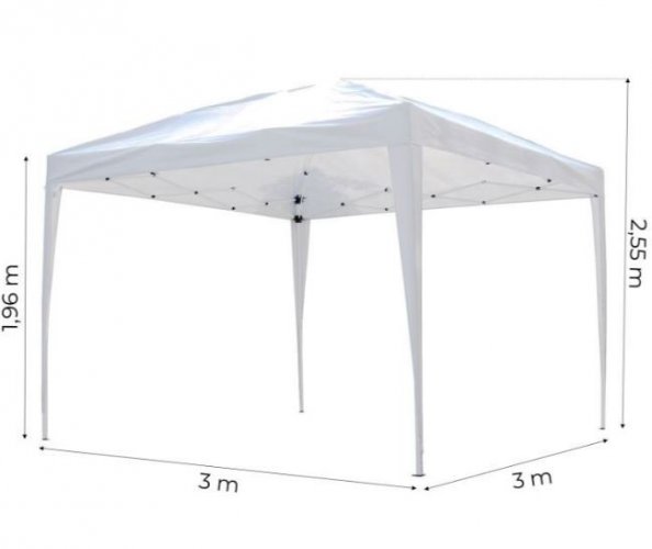 Градинска шатра 3x3m сгъваема Бяла