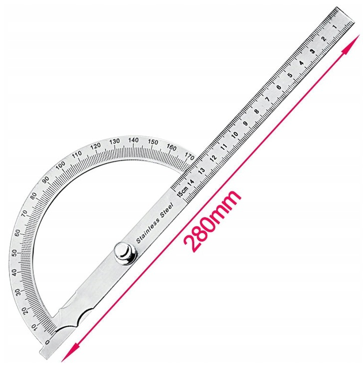 Szögmérő rögzítővel 0-180° 150mm