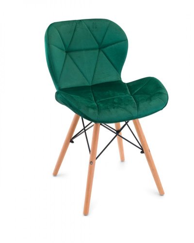 Трапезен стол от кадифе зелен SMARAGD