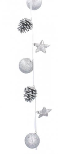 Ghirlandă de Crăciun cu conuri 1,8m Silver