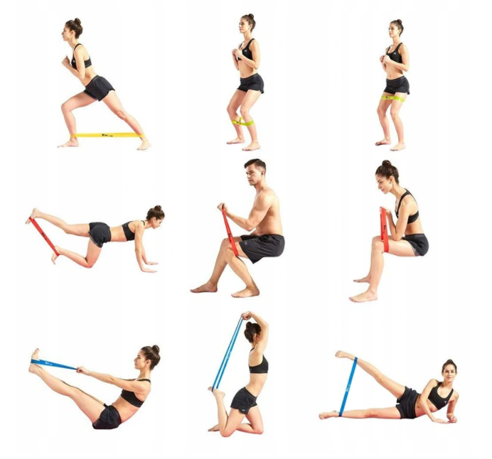 Benzi elastice pentru exerciţii 5buc PLAYFIT