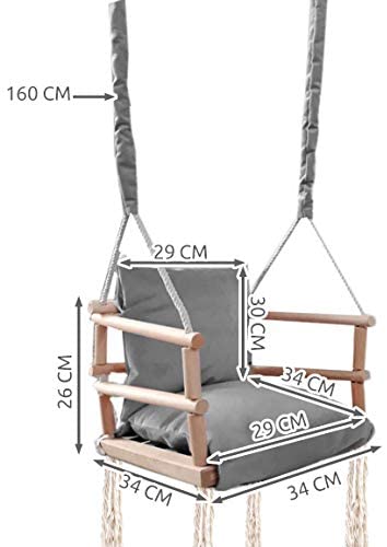 Gyerek fa hinta Simple Grey