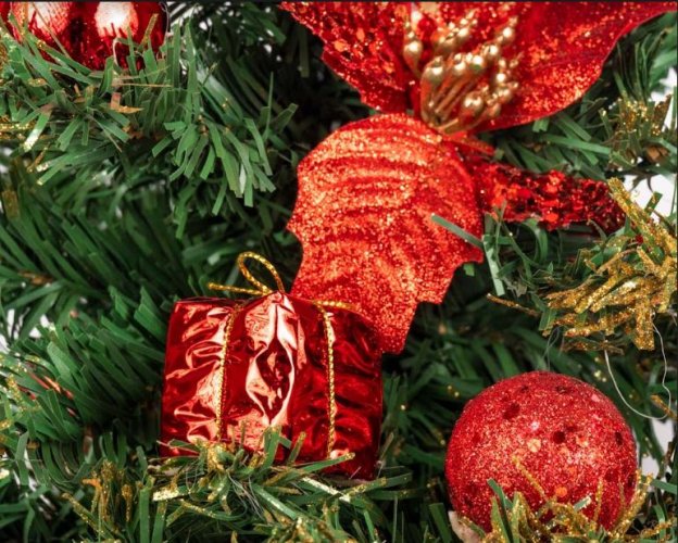 Weihnachtsbaum Tisch-Tanne 60 cm Red Poinsettia