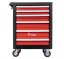 Професионален шкаф за инструменти на количка в работилницата - 6 чекмеджета Червено/Черно