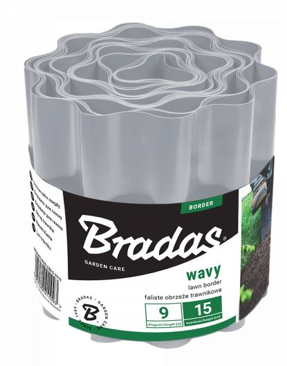 Hullámos műanyag ágyásszegély 10cm x 9m Light Grey