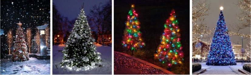 Karácsonyi fényfüzér 14m 200 LED 8 program Hideg fehér