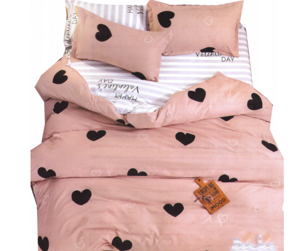 Памучено спално бельо Pink Valentine 140x200см