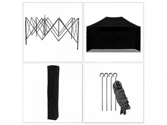Ножична палатка 3х4,5 м черна All-in-One