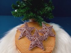 Karácsonyfadísz - csillag 3db 10cm PINK