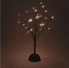 Декоративна коледна елха 32 см 40 LED топло бяло