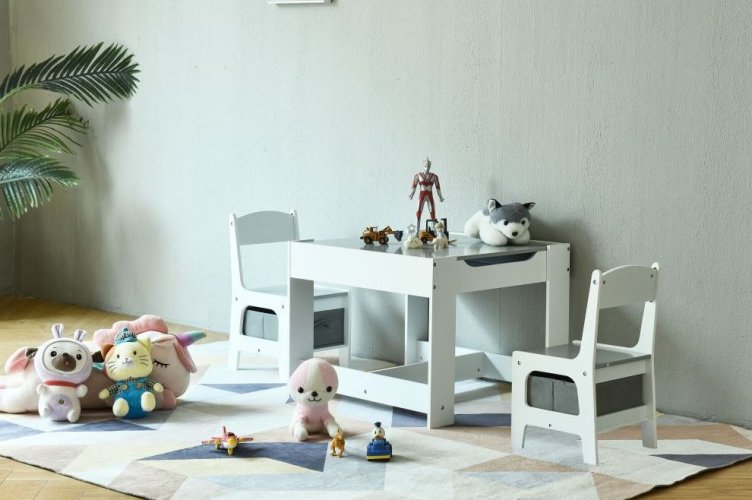 Dječji drveni stol White + 2 stolice
